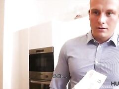 HUNT4K. Babe in strict suit and sexy lingerie shows her sex