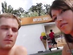 HUNT4K. Man meets long-legged model at the beach and pays