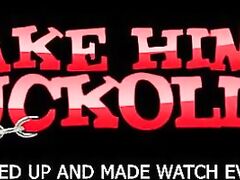 Tied to the chair while his girlfriend's fucking